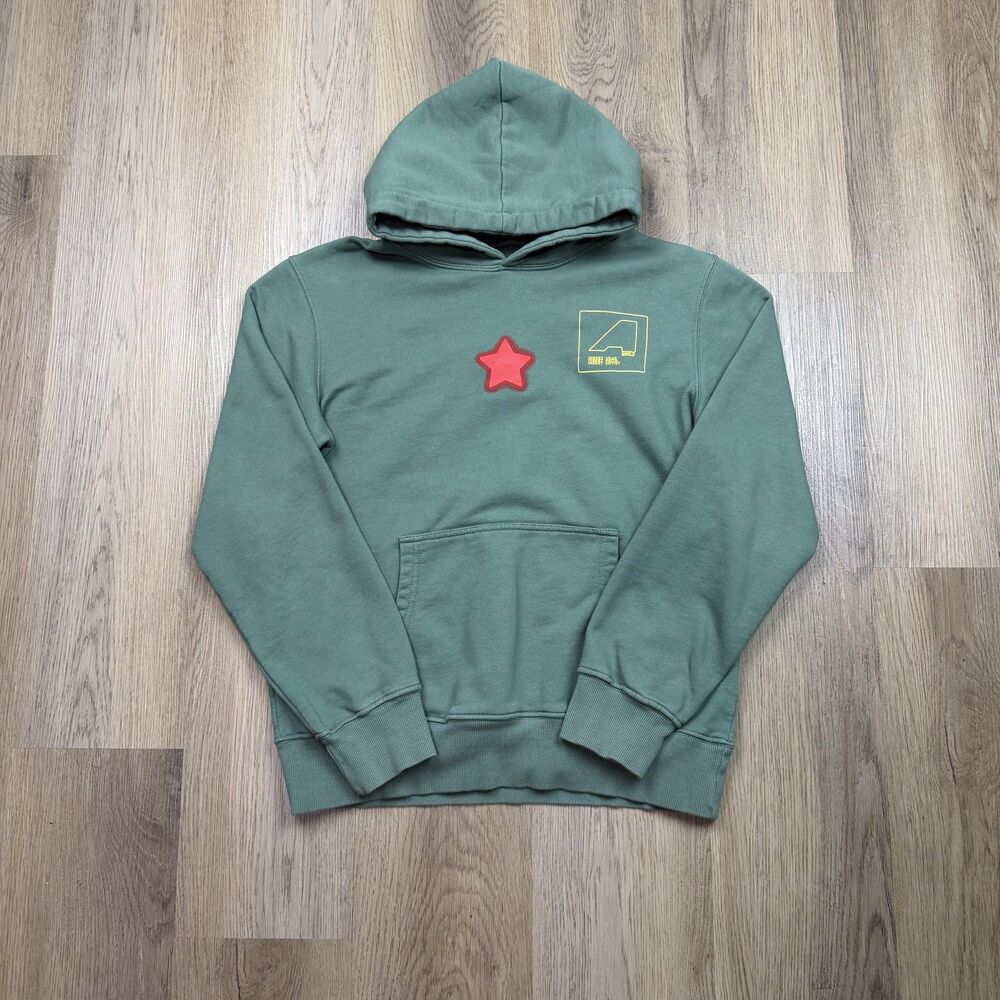 Astroworld Hoodie Mens Medium Green Travis Scott Fleece Pullover Sweatshirt